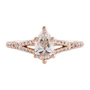 SOLD 14k rose gold Engagement Diamond ring